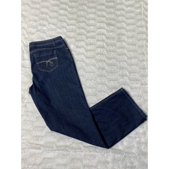 Addition Elle Blue Denim Sz 14 Straight Leg Stretch Women's Jeans 36x33 Msrd - Picture 3 of 12